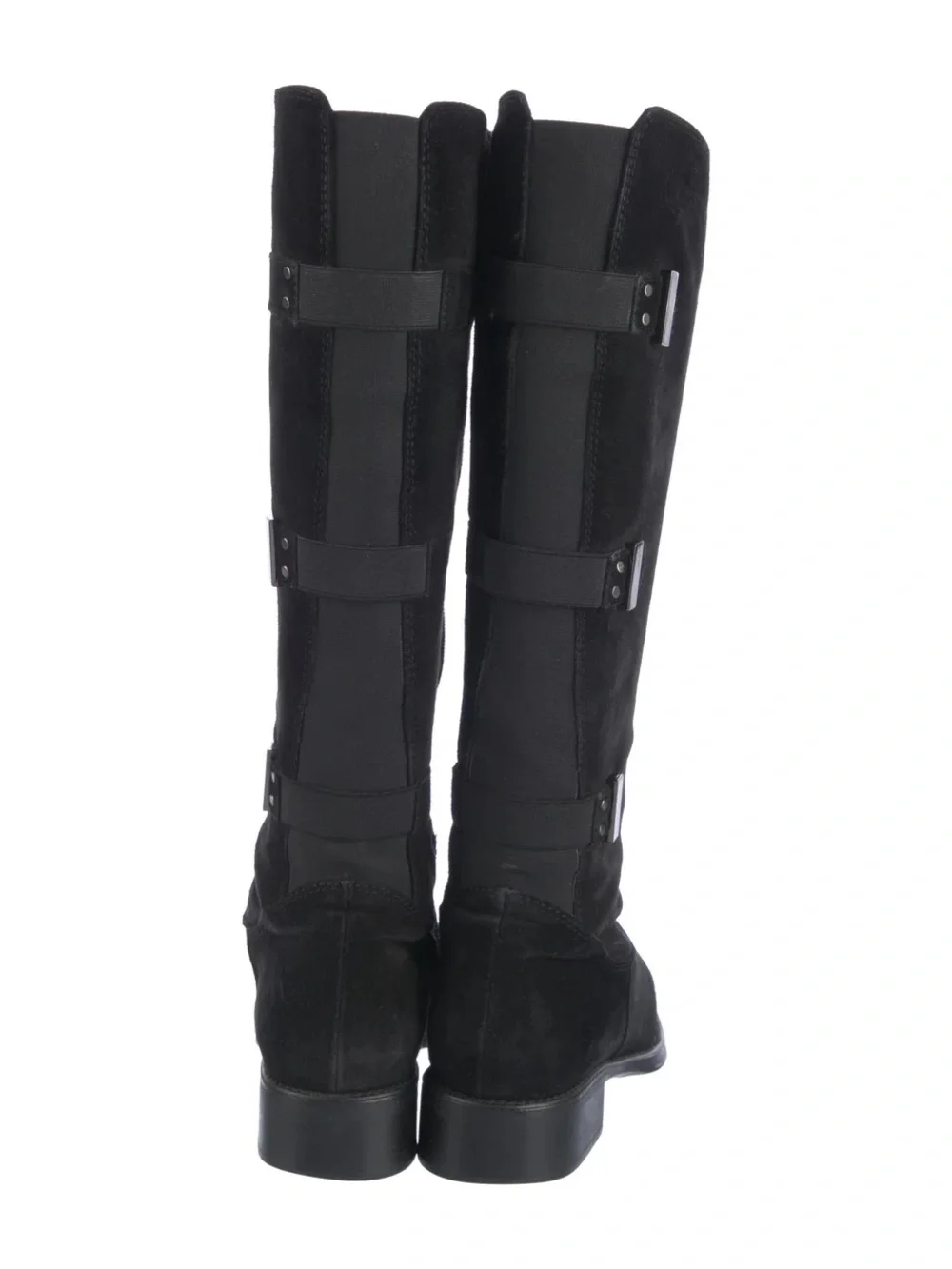 Aquatalia Black Suede Knee-High Boots | Size EU 37 | Made in Italy